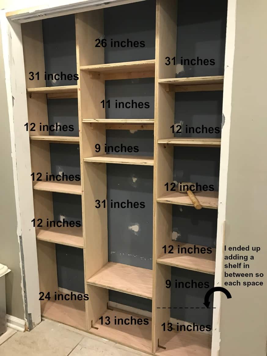 Custom pantry cubby shelves
