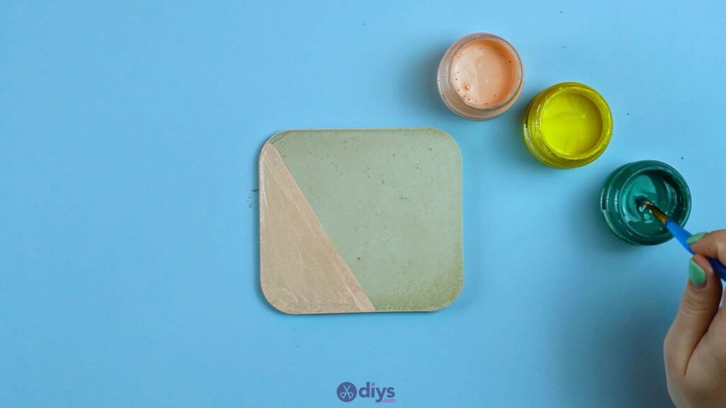 Diy colorful concrete coasters 5e