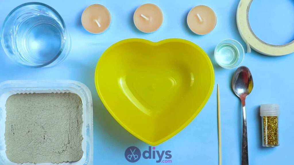 Diy concrete heart candle holder materials