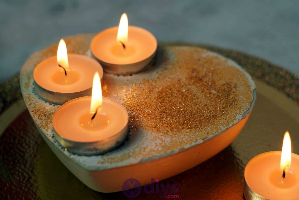 Diy concrete heart candle holder simple craft