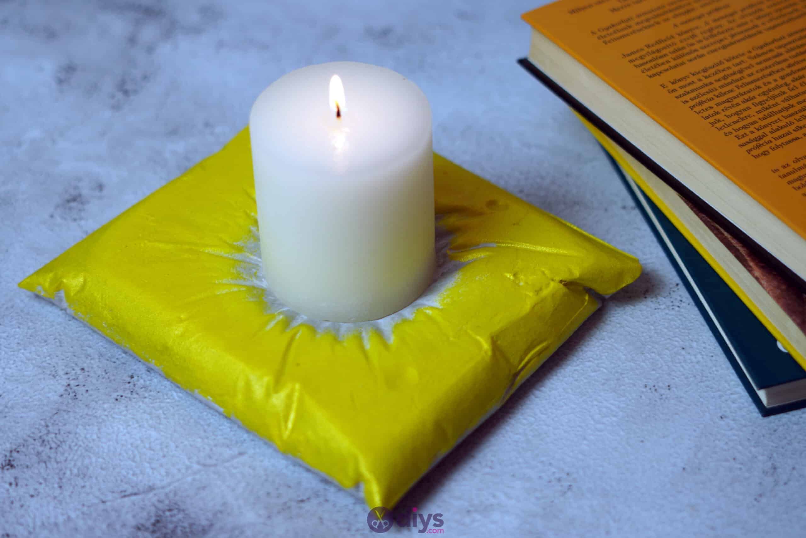 Diy concrete pillow candle holder colorful