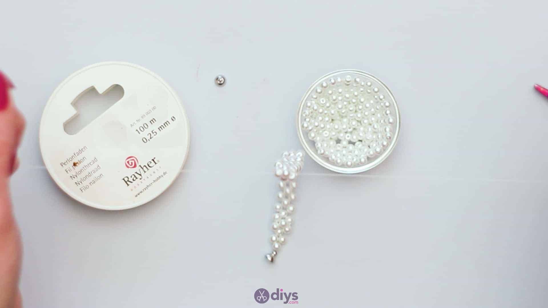 Diy elegant white beads bracelet step 5