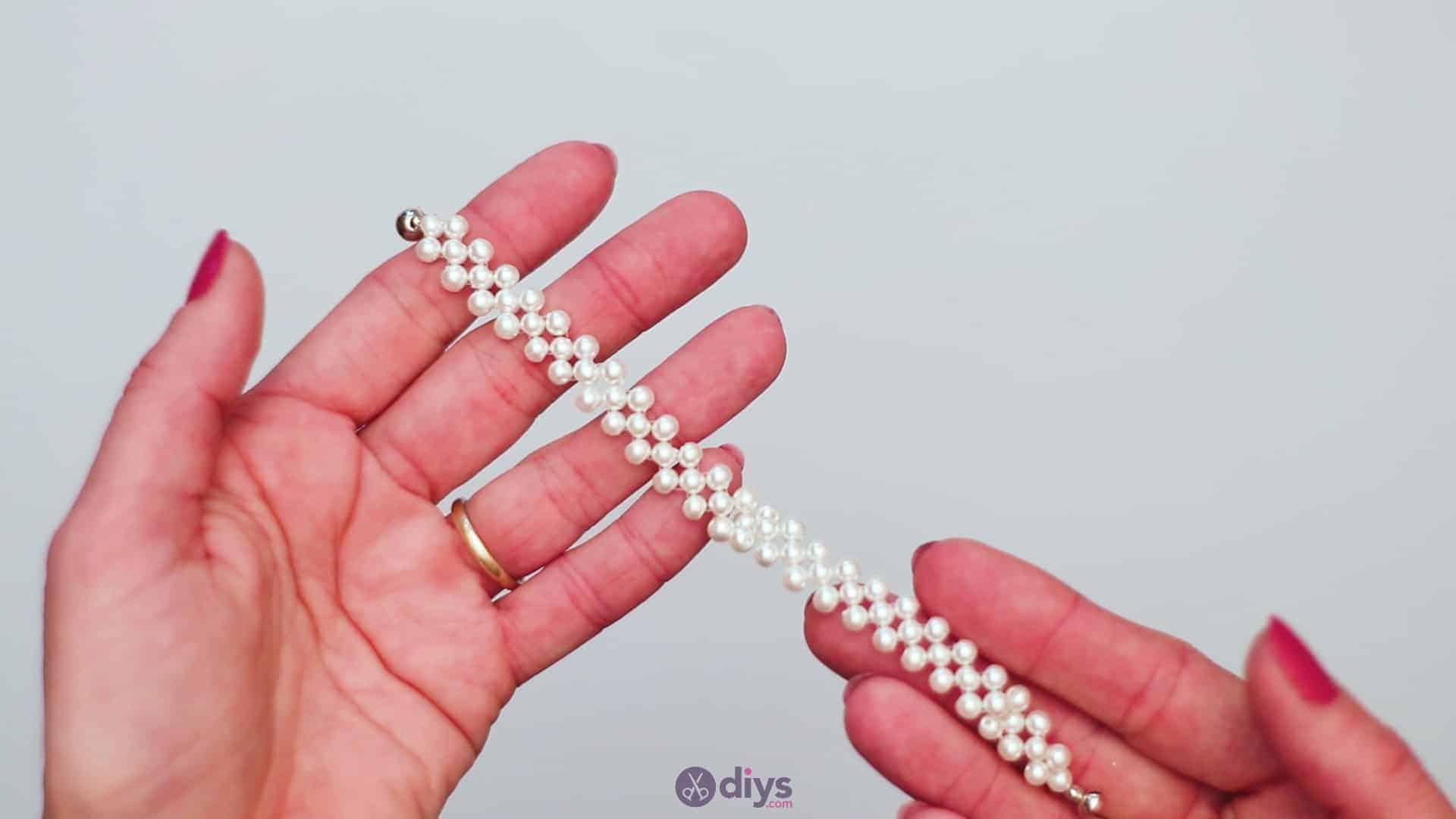 Diy elegant white beads bracelet step 6c