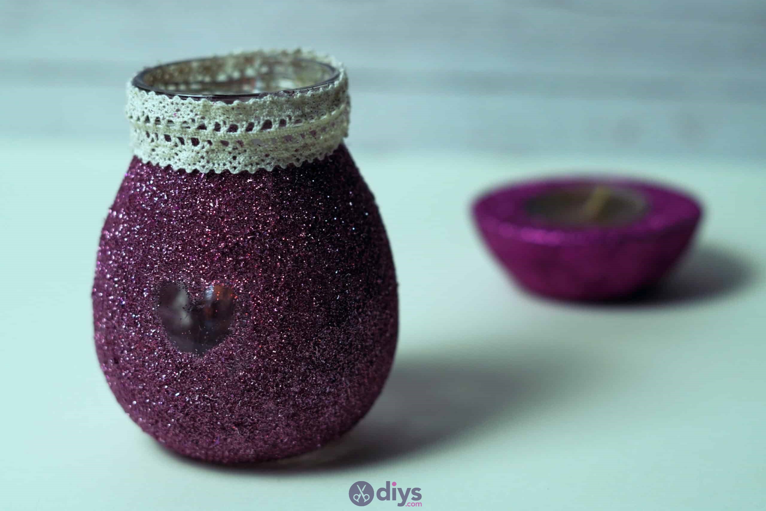 Diy flower glitter vase from glass jars project