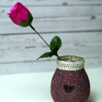 Diy flower glitter vase from glass jars step 7e