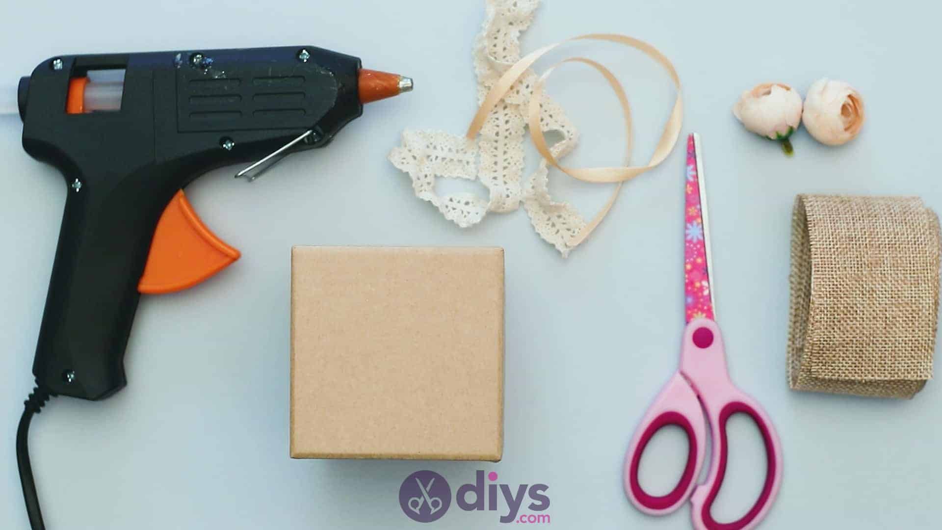 Diy jute gift box materials