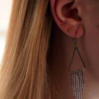 Diy seed bead fringe earrings