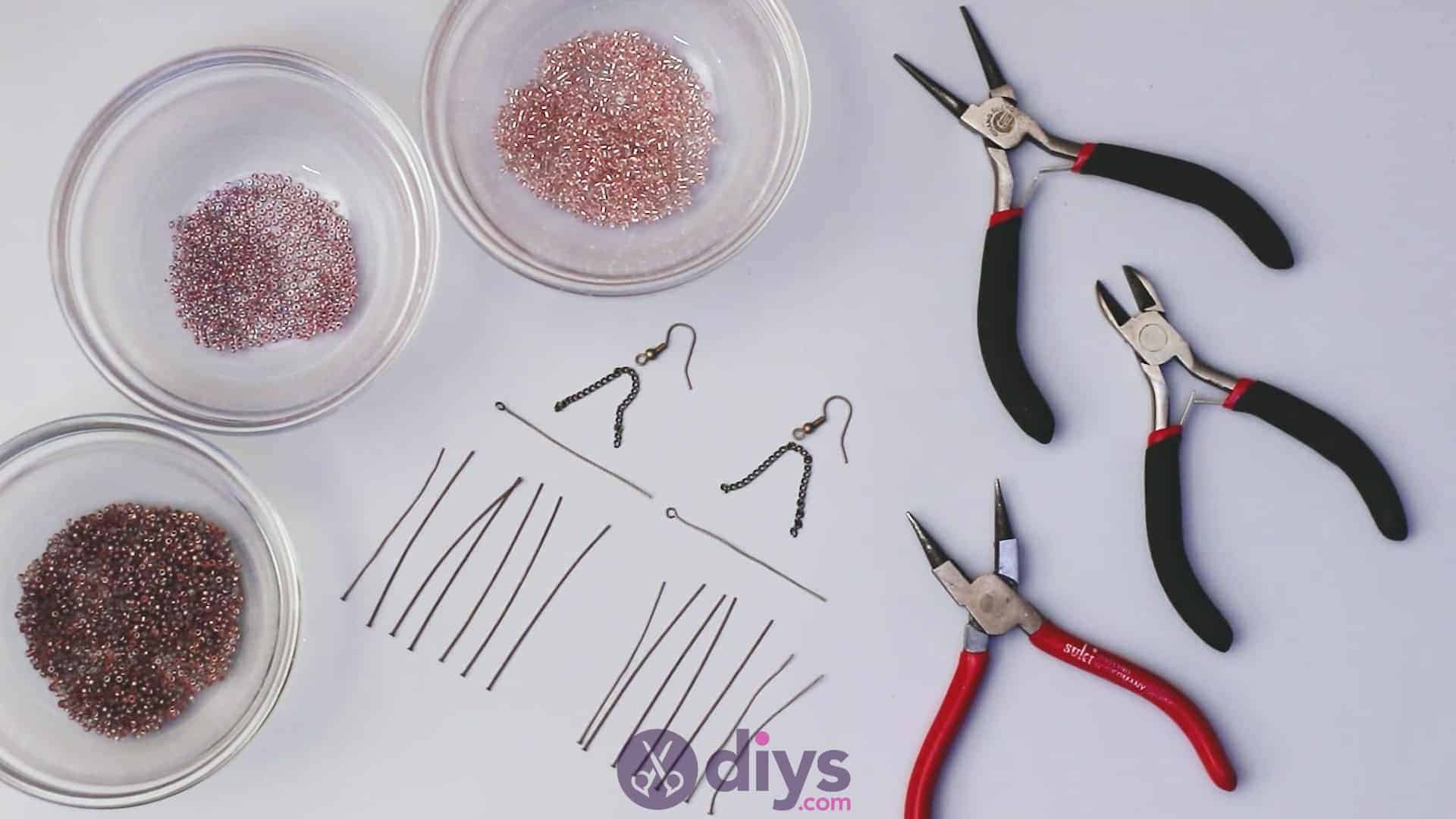 Diy seed bead fringe earrings materials
