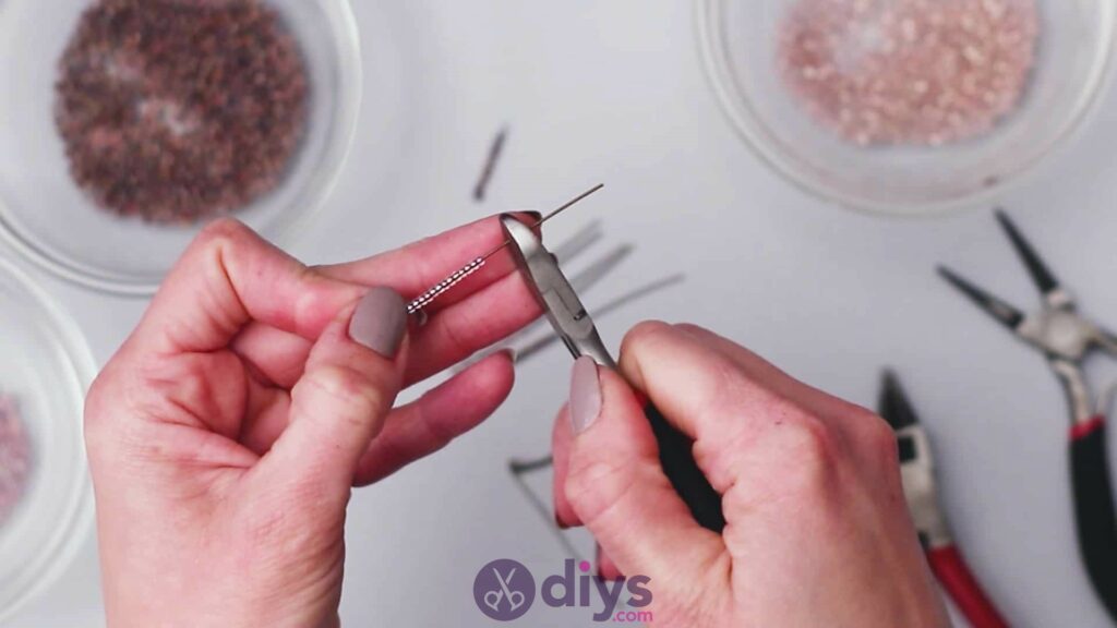 Diy seed bead fringe earrings step 5