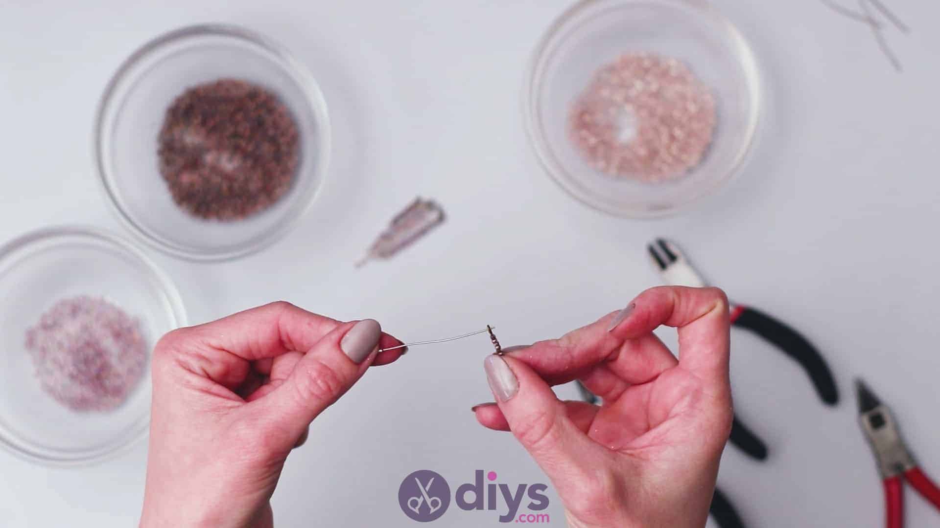 Diy seed bead fringe earrings step 6b