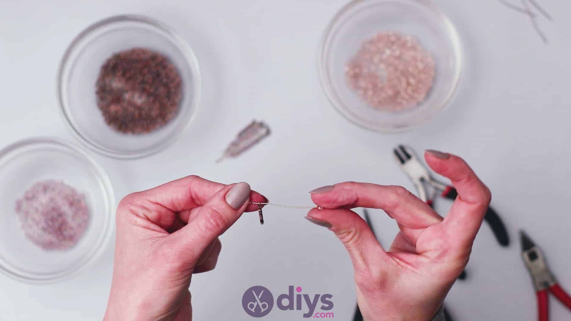 Diy seed bead fringe earrings step 6c