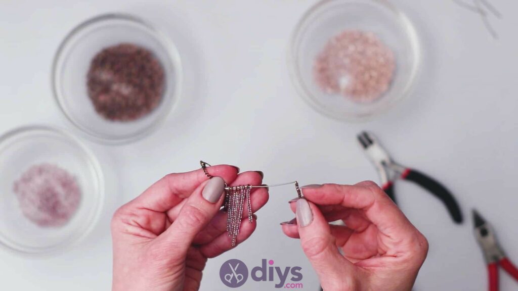 Diy seed bead fringe earrings step 6f