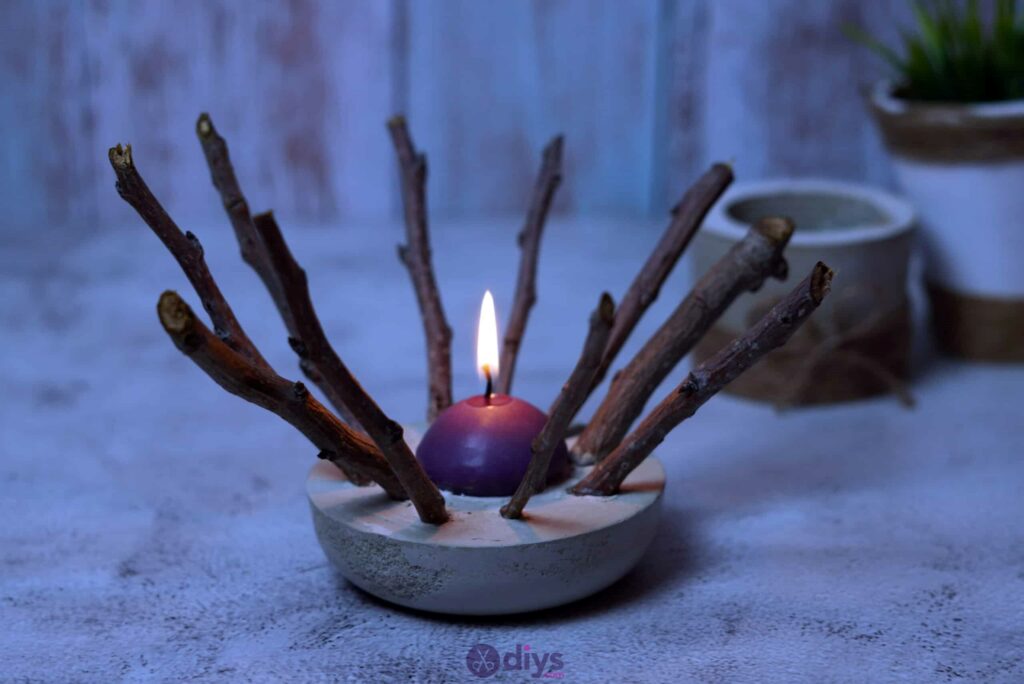 Diy wood concrete candle art project