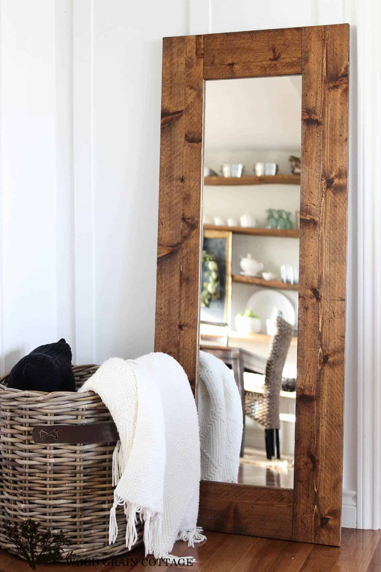 Diy Farmhouse Mirror Bringing The, How To Make A Rustic Wooden Mirror Frame