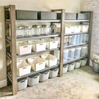 Freestanding pantry shelves
