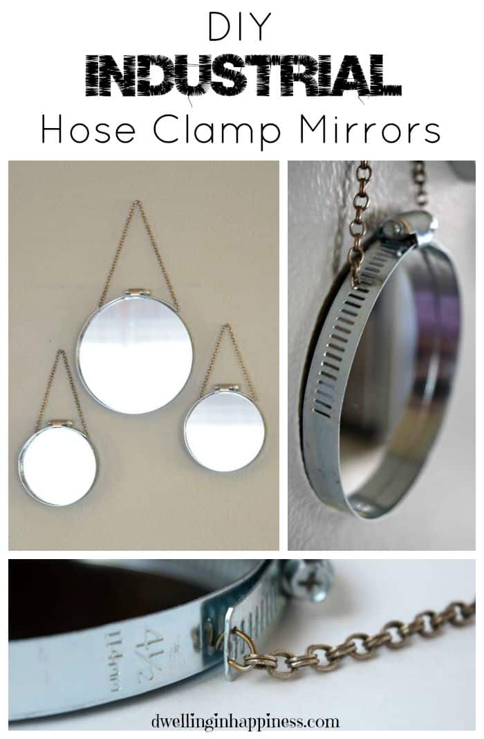 Industrial hose clamp and chain mirrors