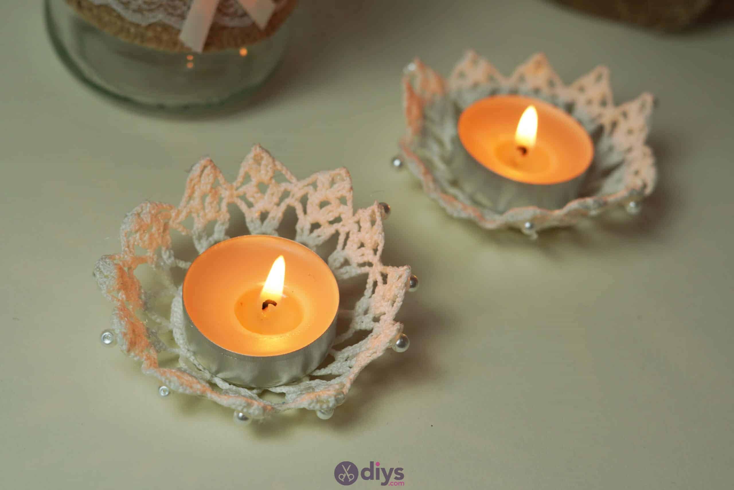 Lace candle holder simple diy