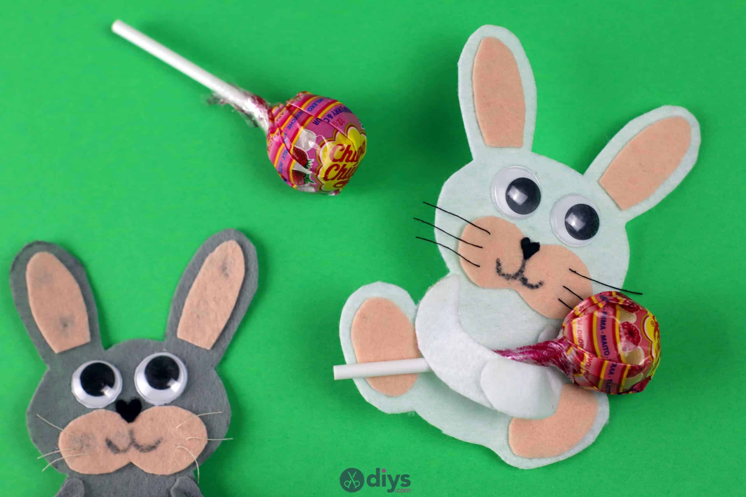 Lollipop holder felt bunny for kids