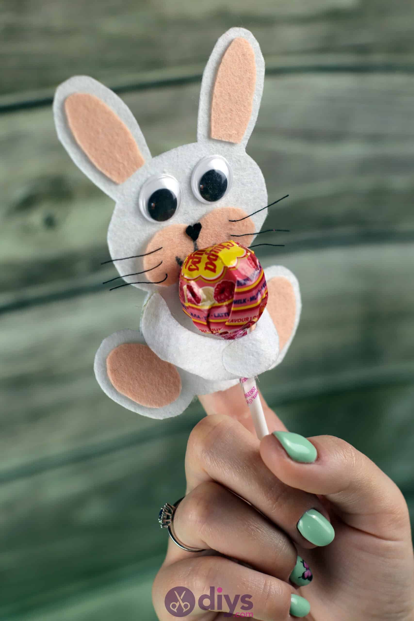 Lollipop holder felt bunny project