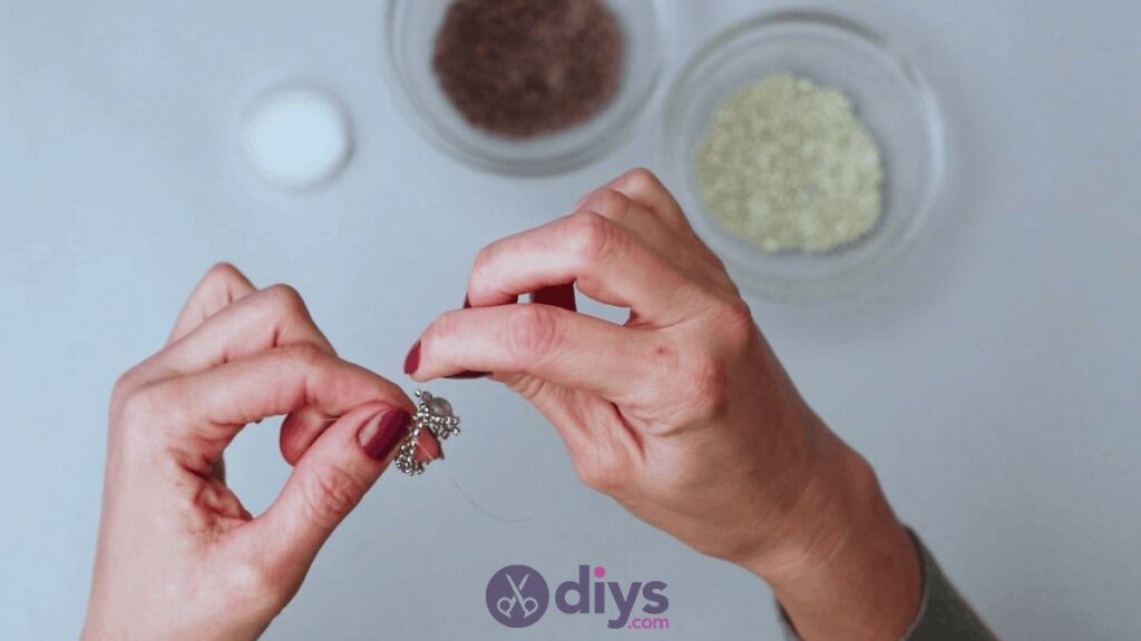 Make your own seed bead ring step 12