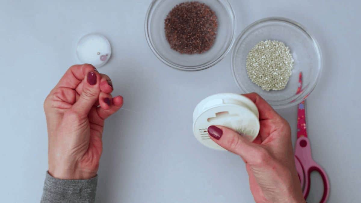 Make your own seed bead ring step 2
