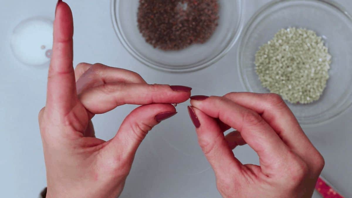 Make your own seed bead ring step 3c