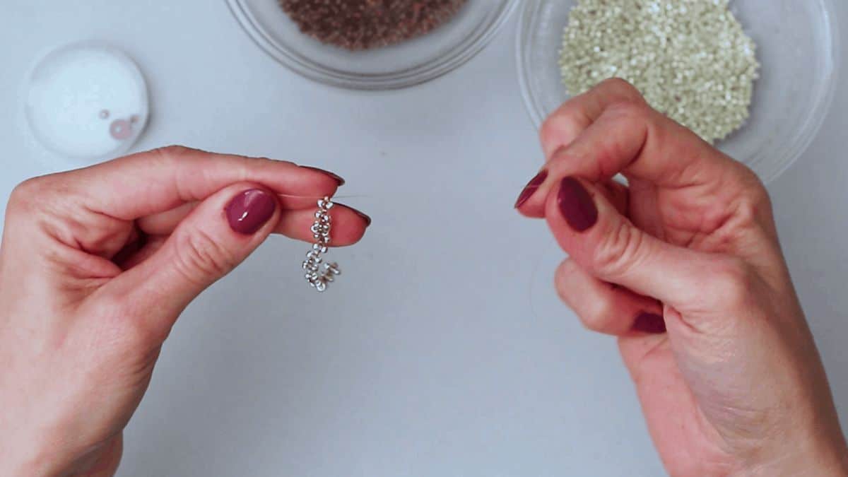 Make your own seed bead ring step 6c