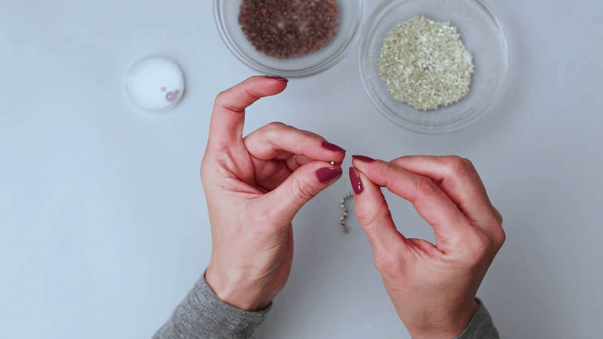 Make your own seed bead ring step 7