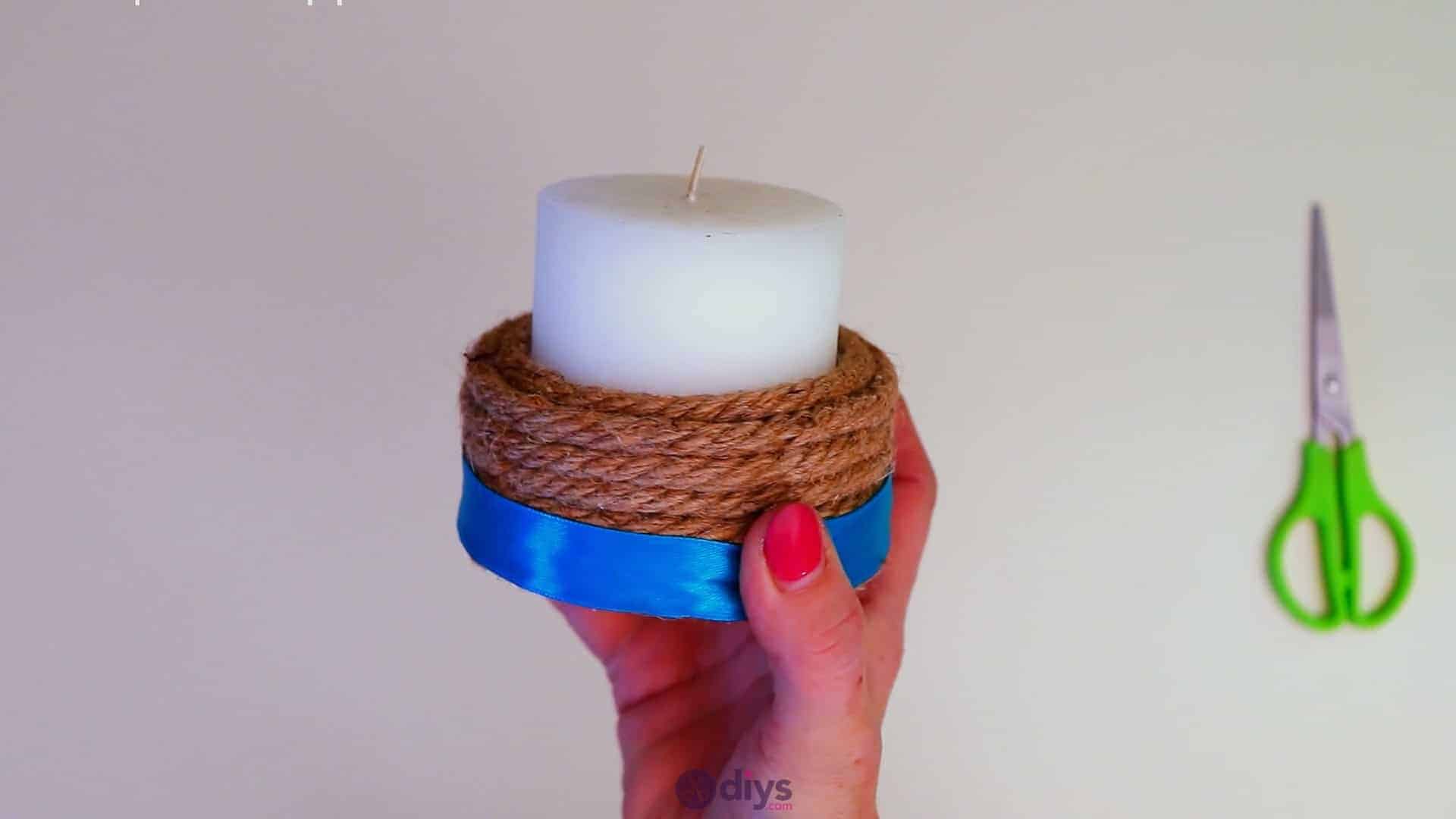 Rope wrapped candle holder step 5b