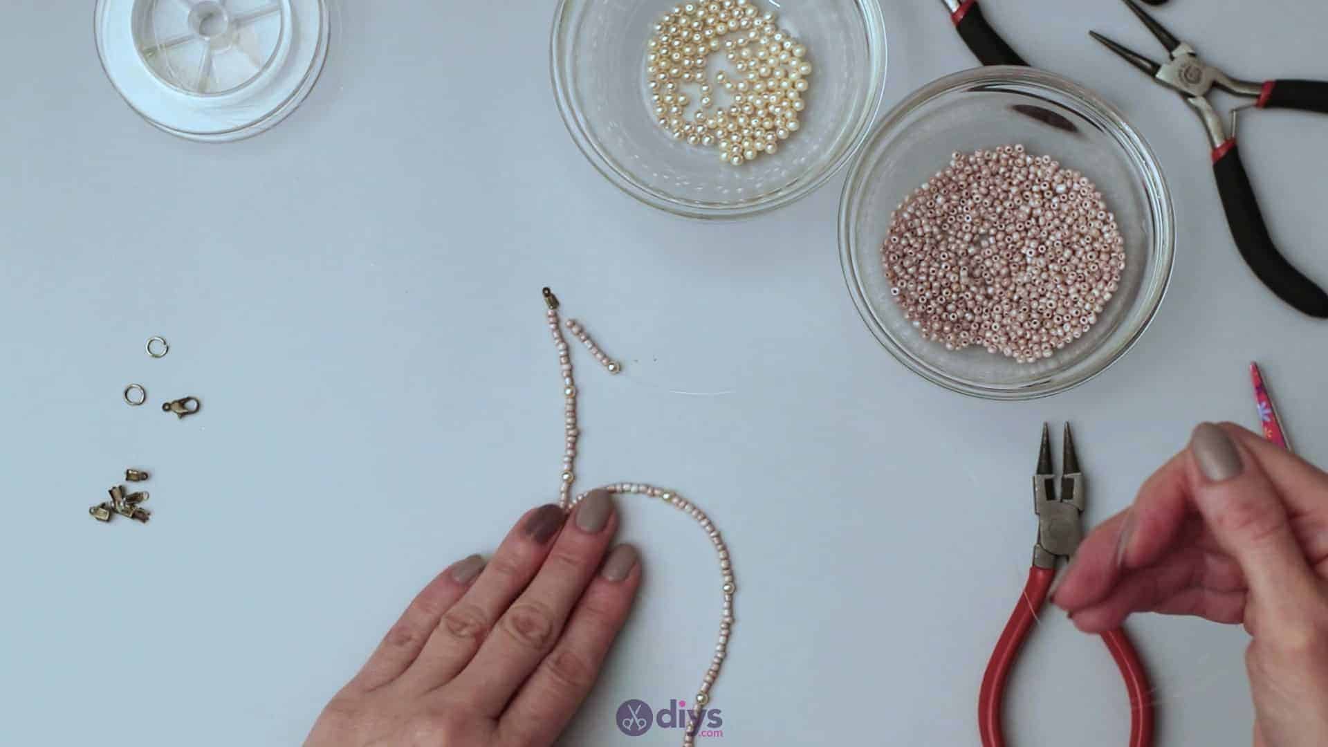 Seed bead multi strand necklace step 3f