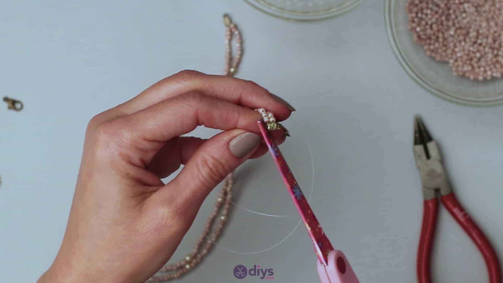 Seed bead multi strand necklace step 3j