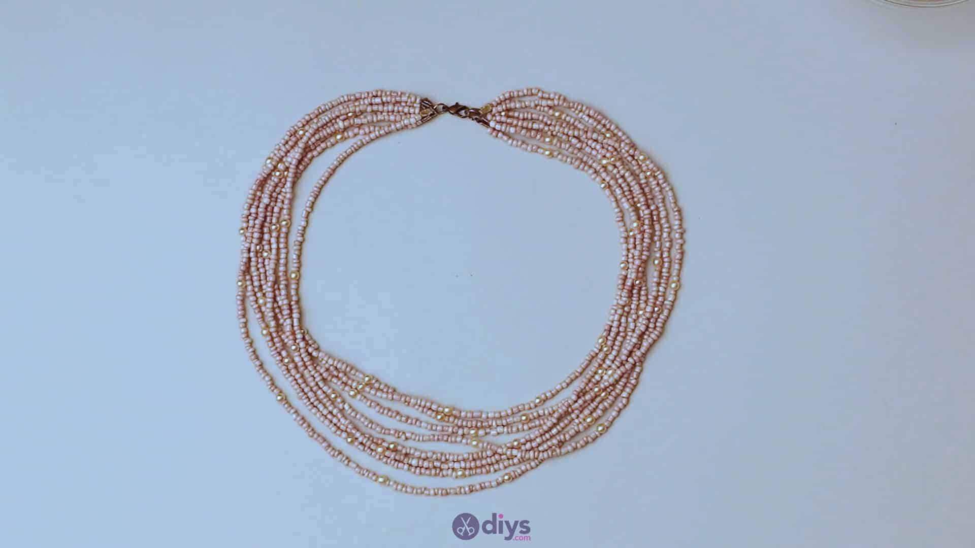 Seed bead multi strand necklace step 6e