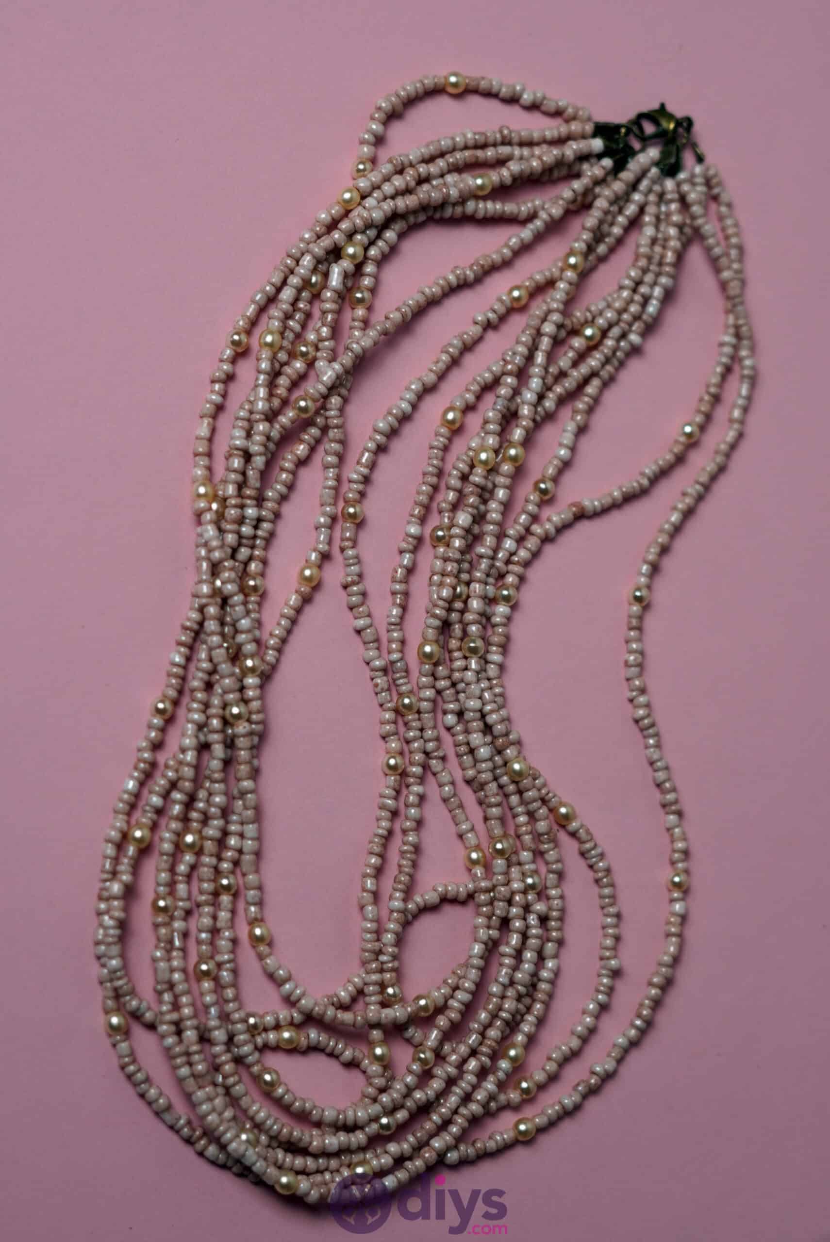 Seed bead multi strand necklace