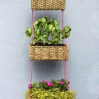 Vertical hanging garden baskets