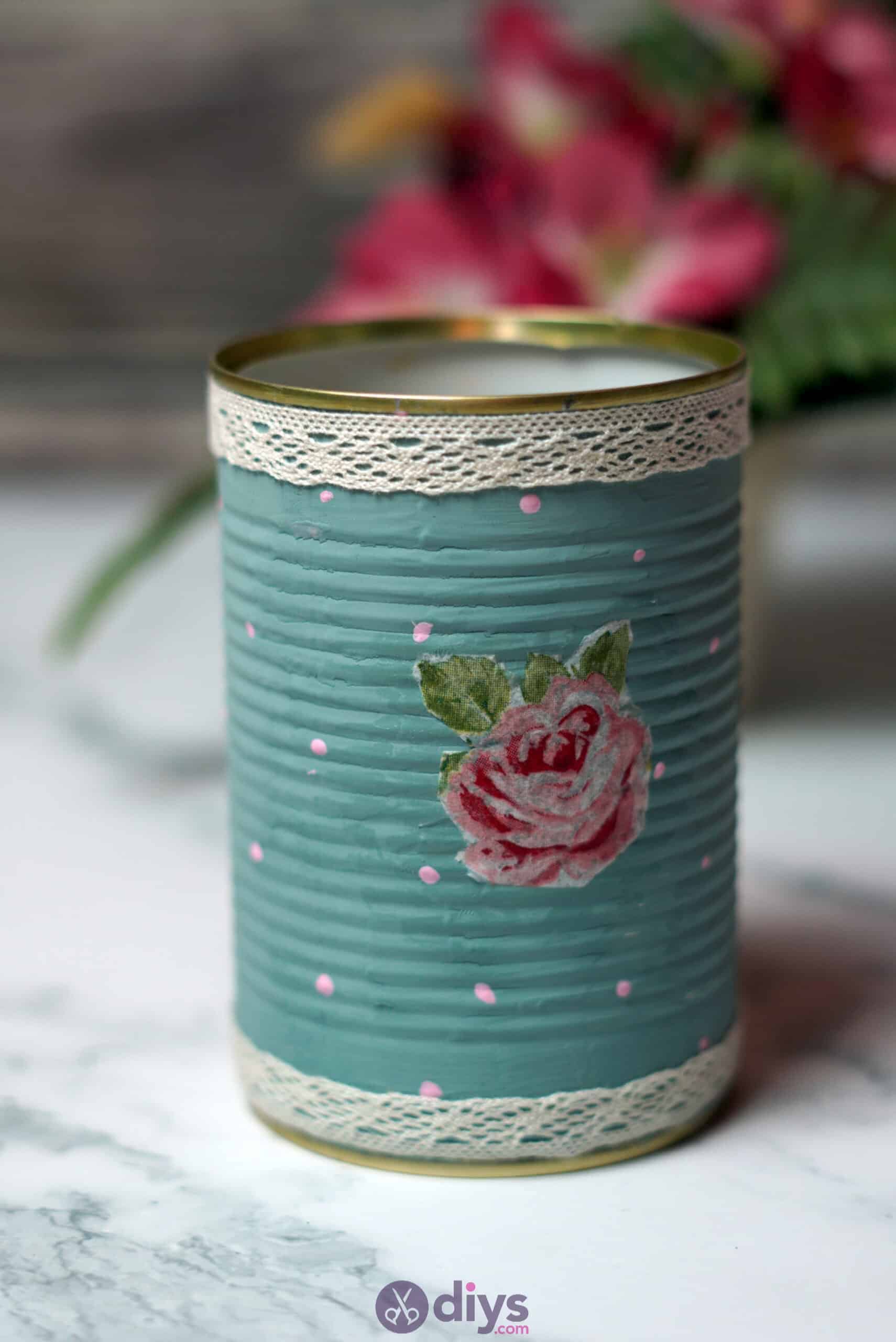 Vintage rose tin can project
