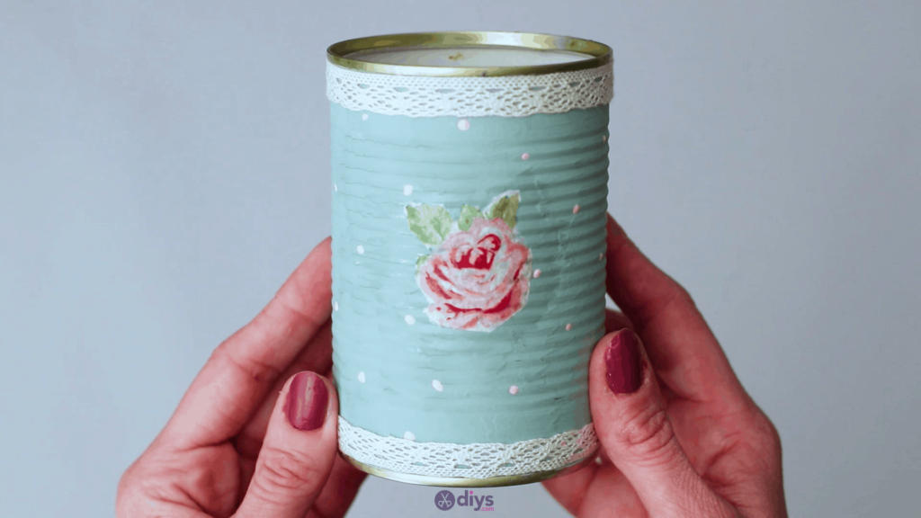 Vintage rose tin can step 7g