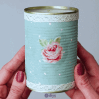 Vintage rose tin can step 7g