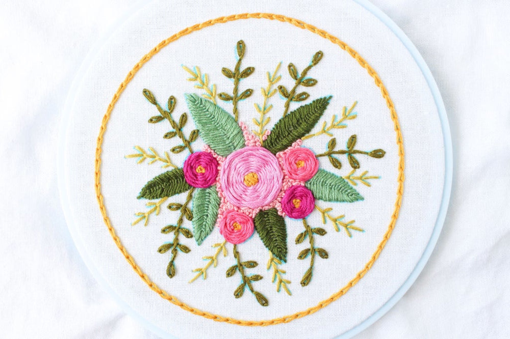 floral stitch sampler