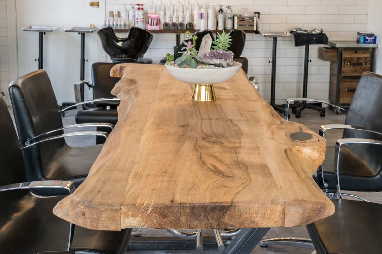 Live edge wooden table