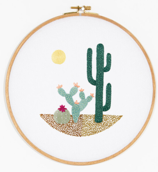 desert landscape embroidery pattern