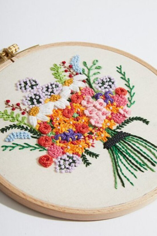 Flower Embroidery Pattern. Floral Embroidery Design. Hand Embroidery. PDF  Pattern. Hoop Art. Retro Modern. Boho Flowers. Flower Pattern. 