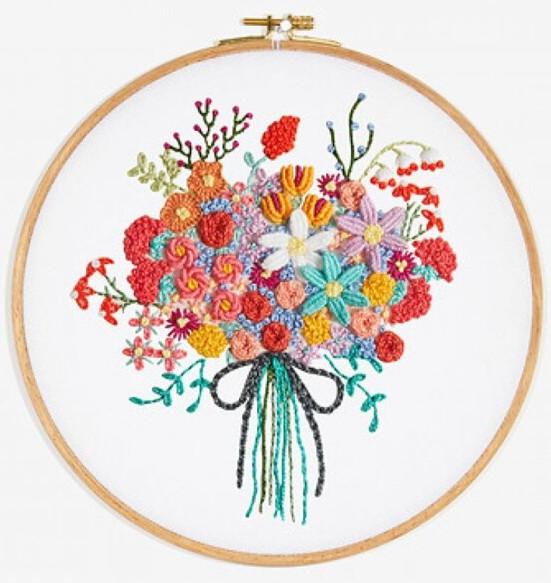 summer party bouquet embroidery pattern
