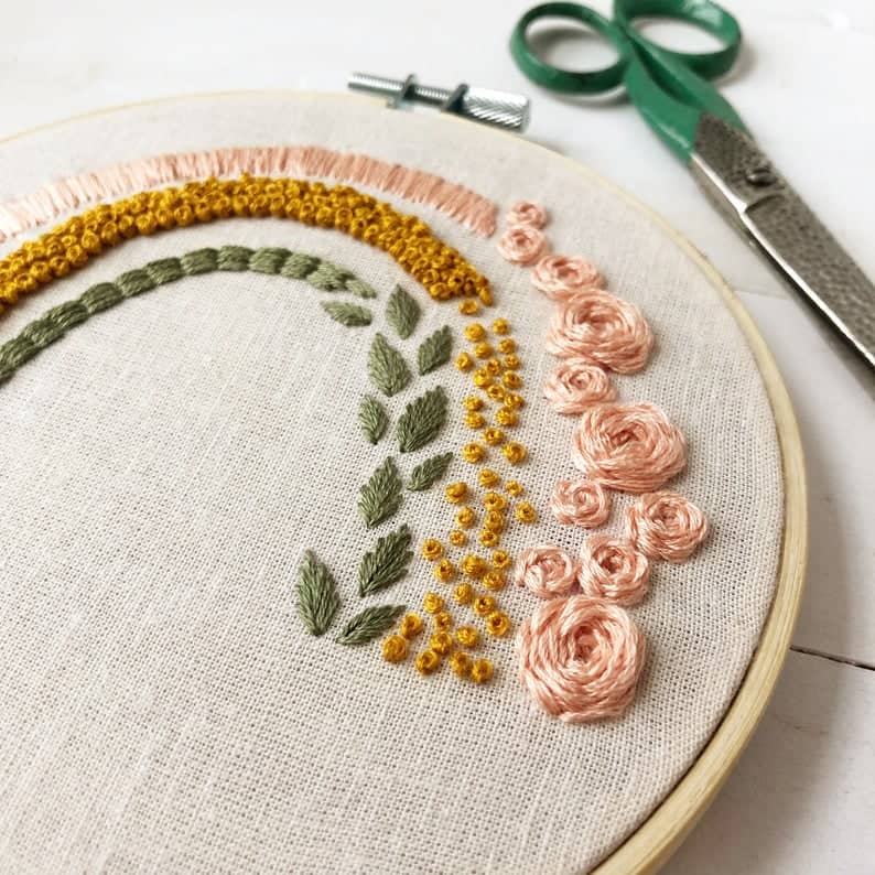 Rainbouquet hand embroidery