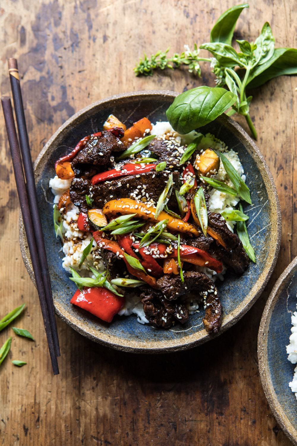 30 minute korean beef peppers with sesame rice