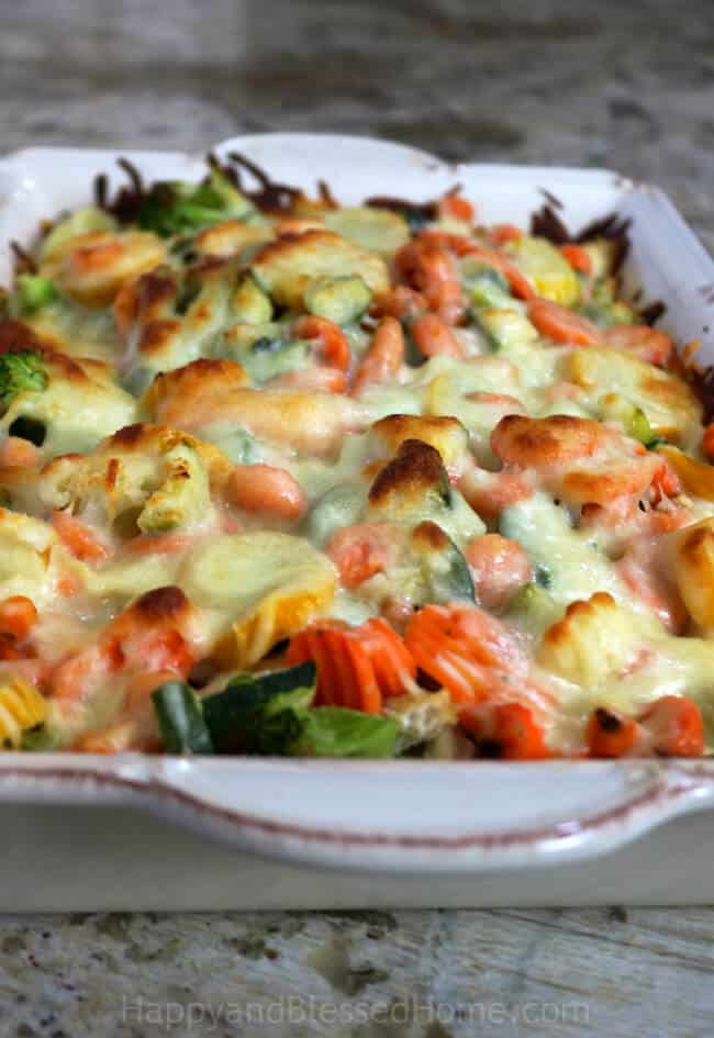 Easy cheesy chicken vegetable casserole