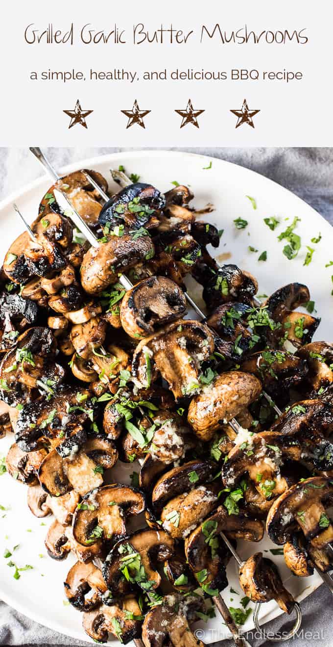 Grilled garlic butter mushrooms