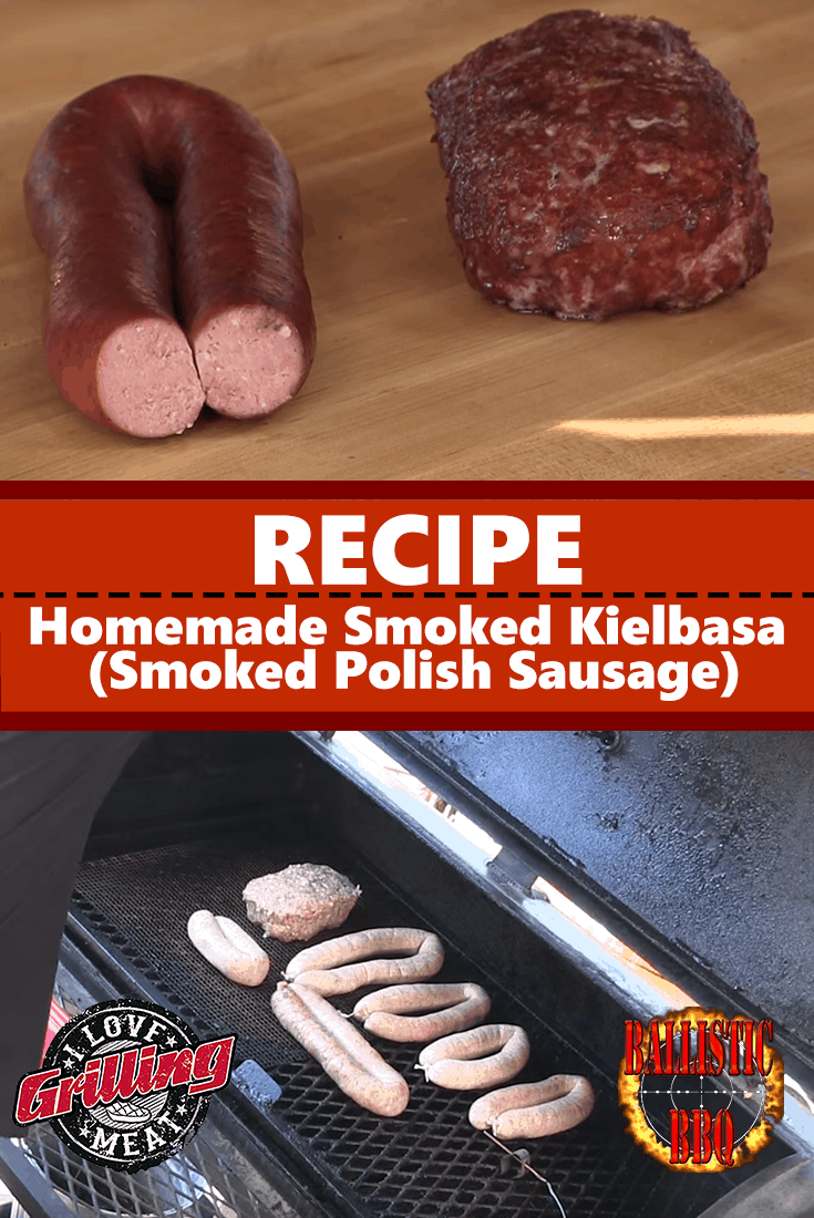 Homemade smoked polish sausage