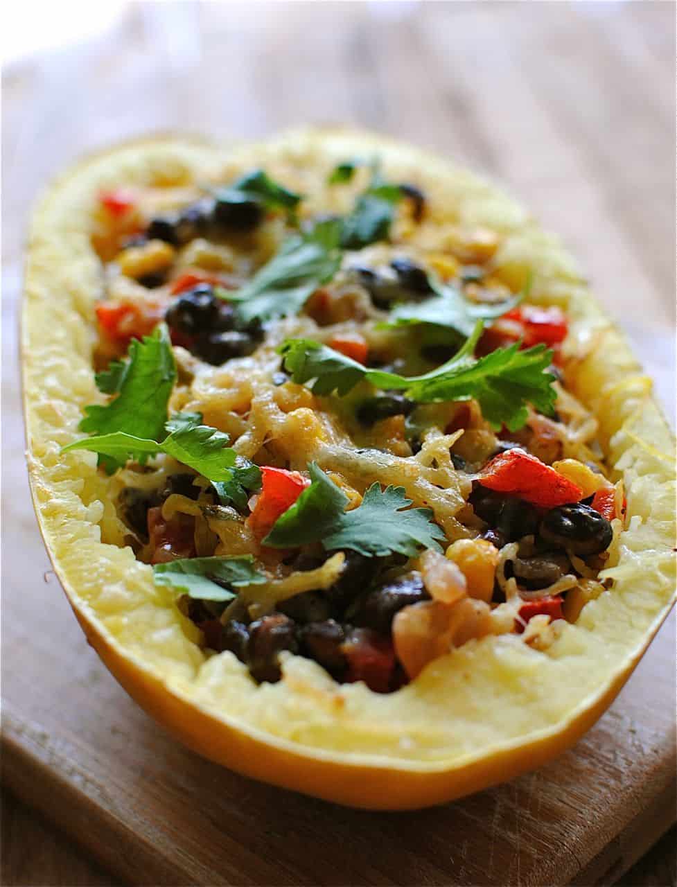 Southweatern stuffed spaghetti squash