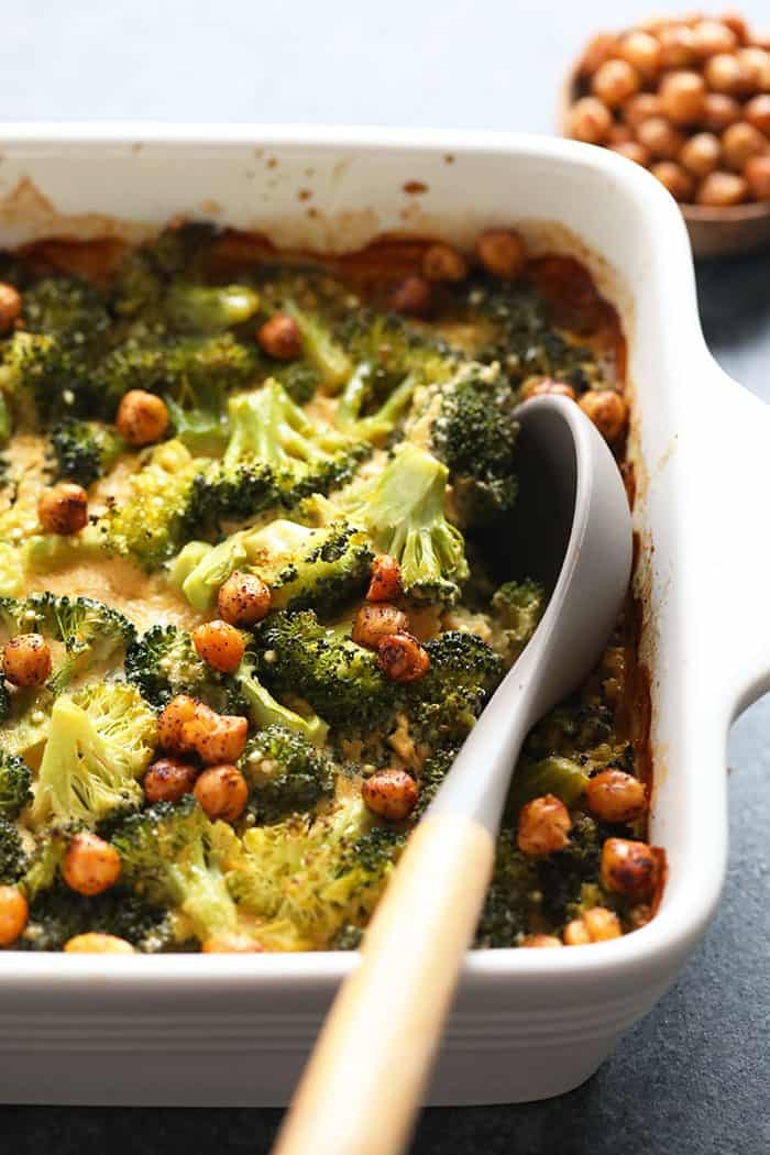 Vegan broccoli cheese casserole