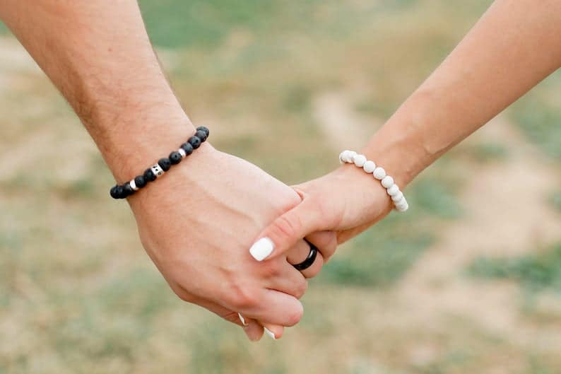 Beaded personalized couples bracelet